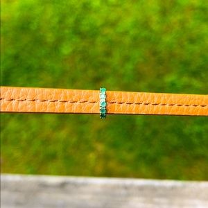 Solid Gold Emerald Huggie Hoop (single)